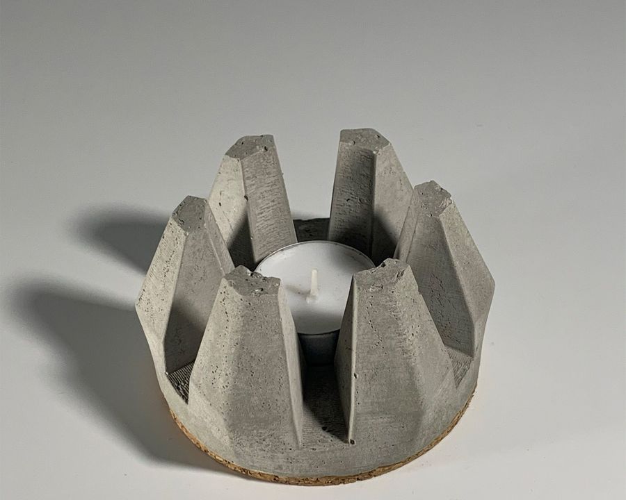 Geometric concrete tea light holder