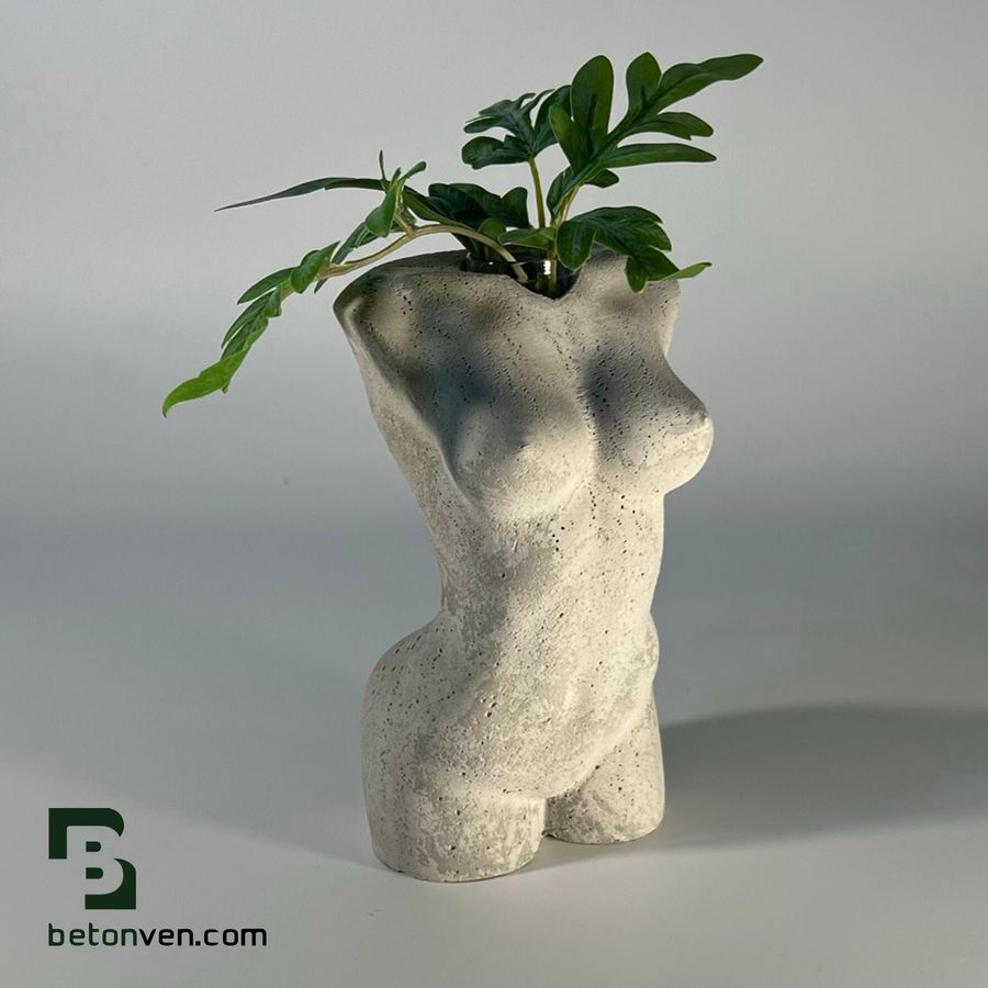 Concrete torso vase